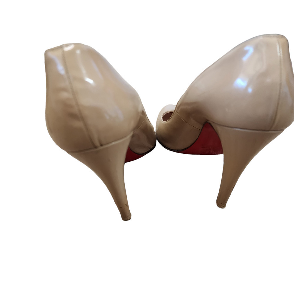 Christian Loubiton patent leather tan heels pumps size 8.5 - Picture 6 of 8